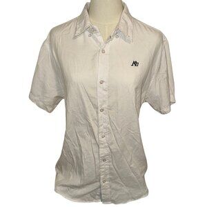 Mens Aeropostale White Short Sleeve Button Down Top Size L